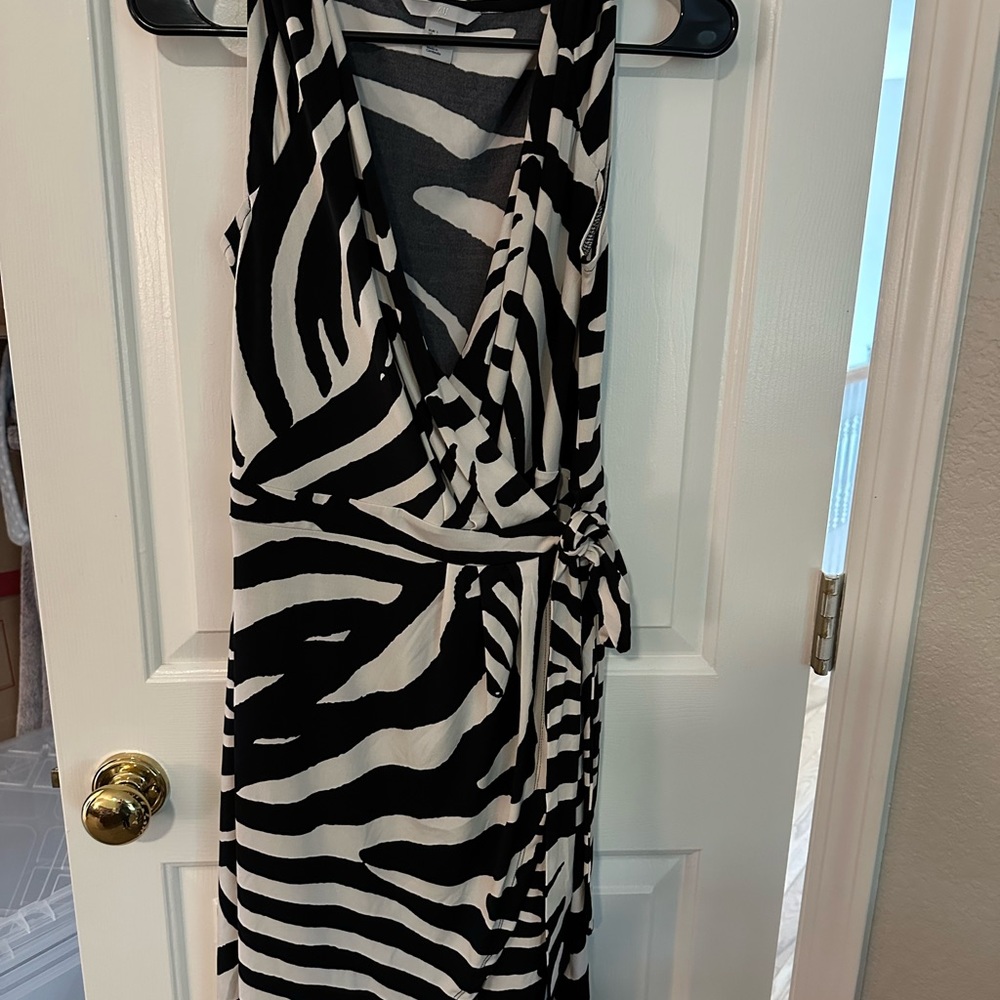 Zebra style flattering wrap dress